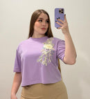 Camiseta Corta Con Aplique Talla Plus