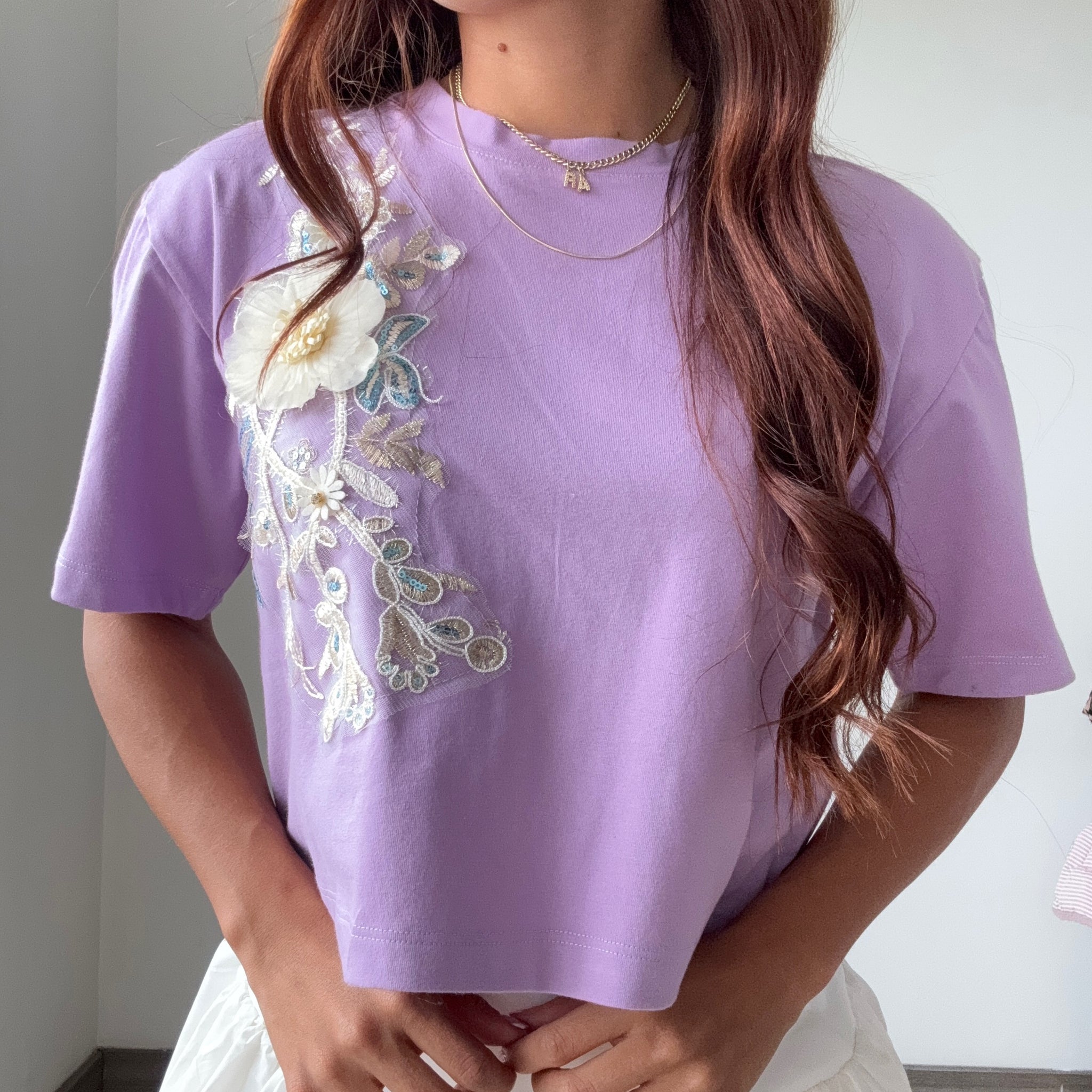Camiseta Corta Con Aplique