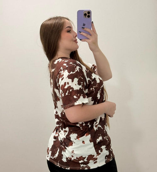 Camisa Manga Corta Estampada Plus