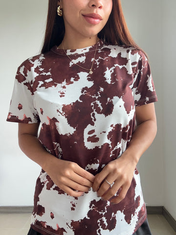 Camisa Manga Corta Estampada Plus