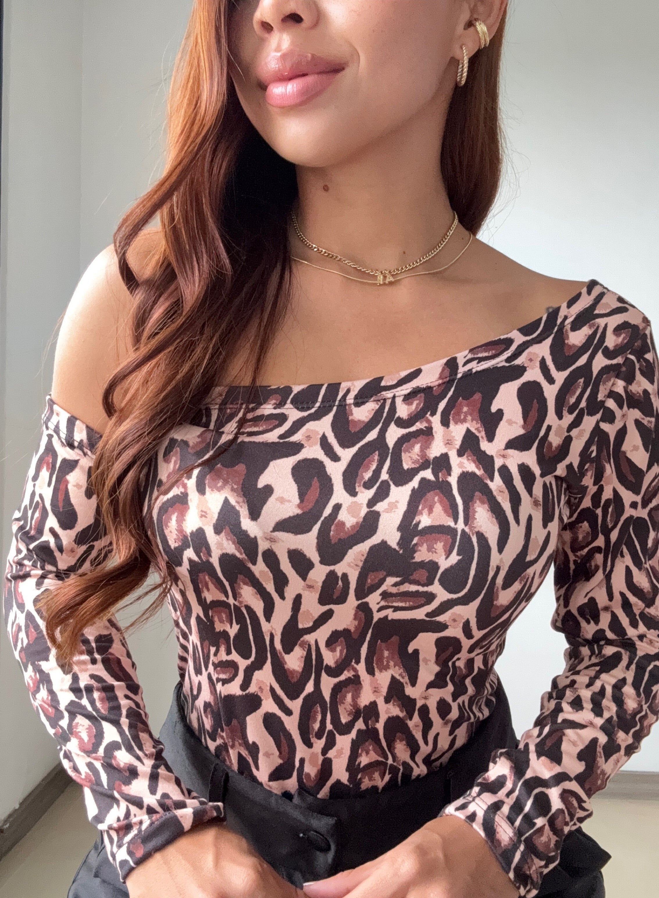 Body Asimetrica Manga Larga Est Print