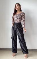 Body Asimetrica Manga Larga Est Print