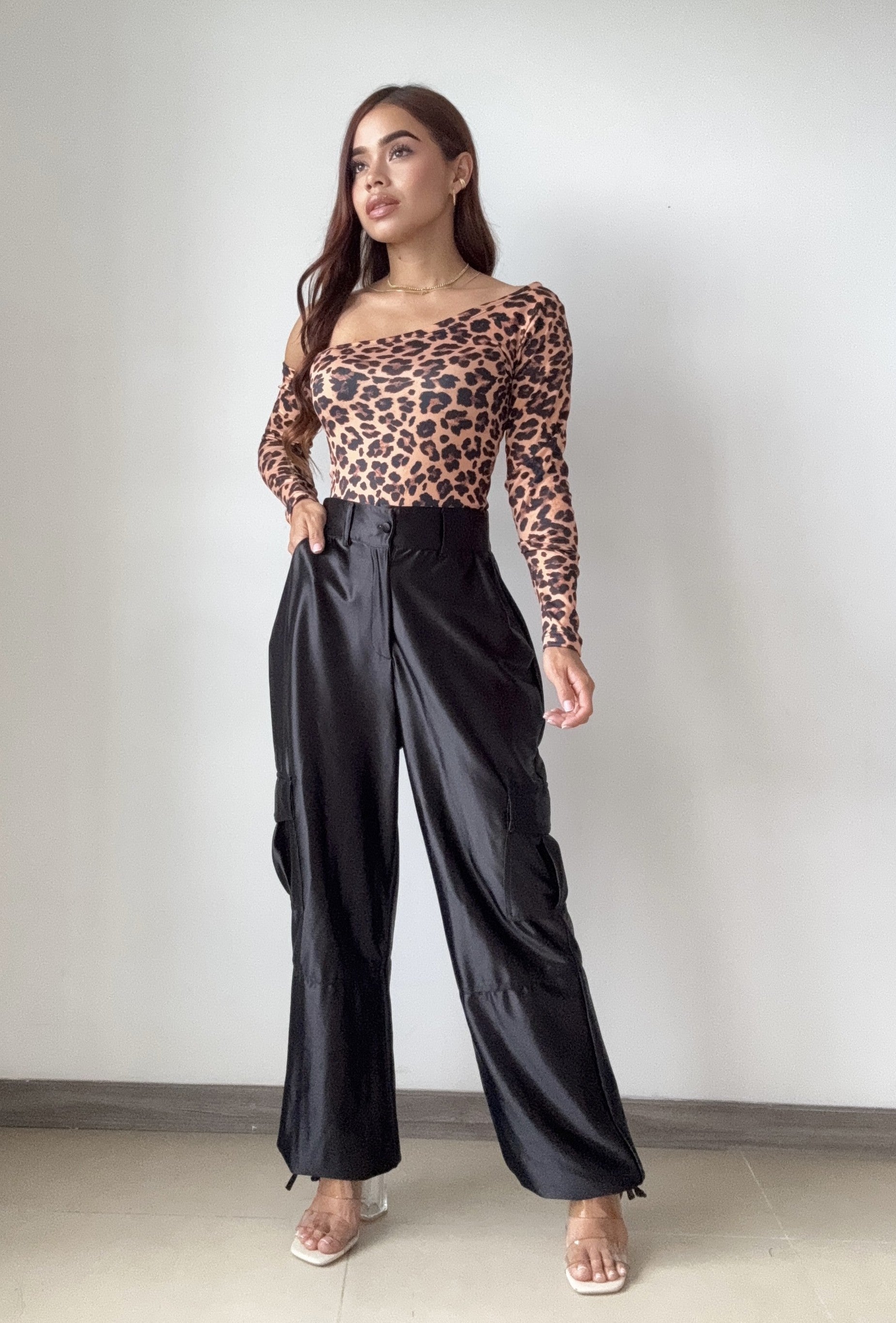 Body Asimetrica Manga Larga Est Print