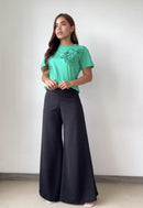 Camiseta Manga Corta Con Flores En 3D