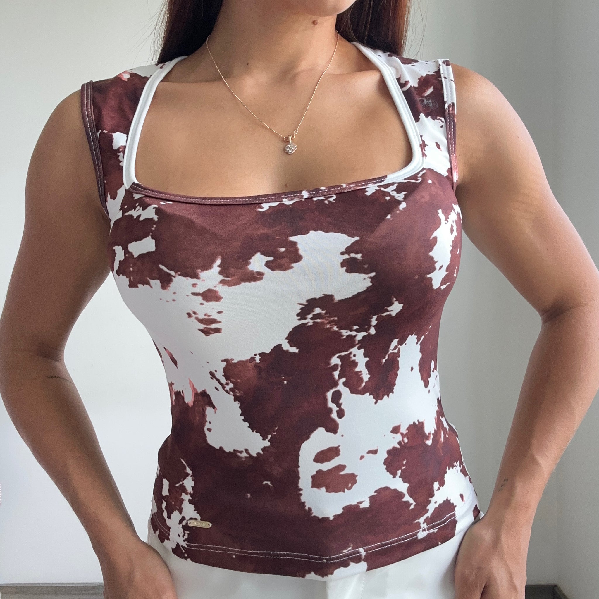 Blusa Manga Sisa Cuello Escote Cuadrado