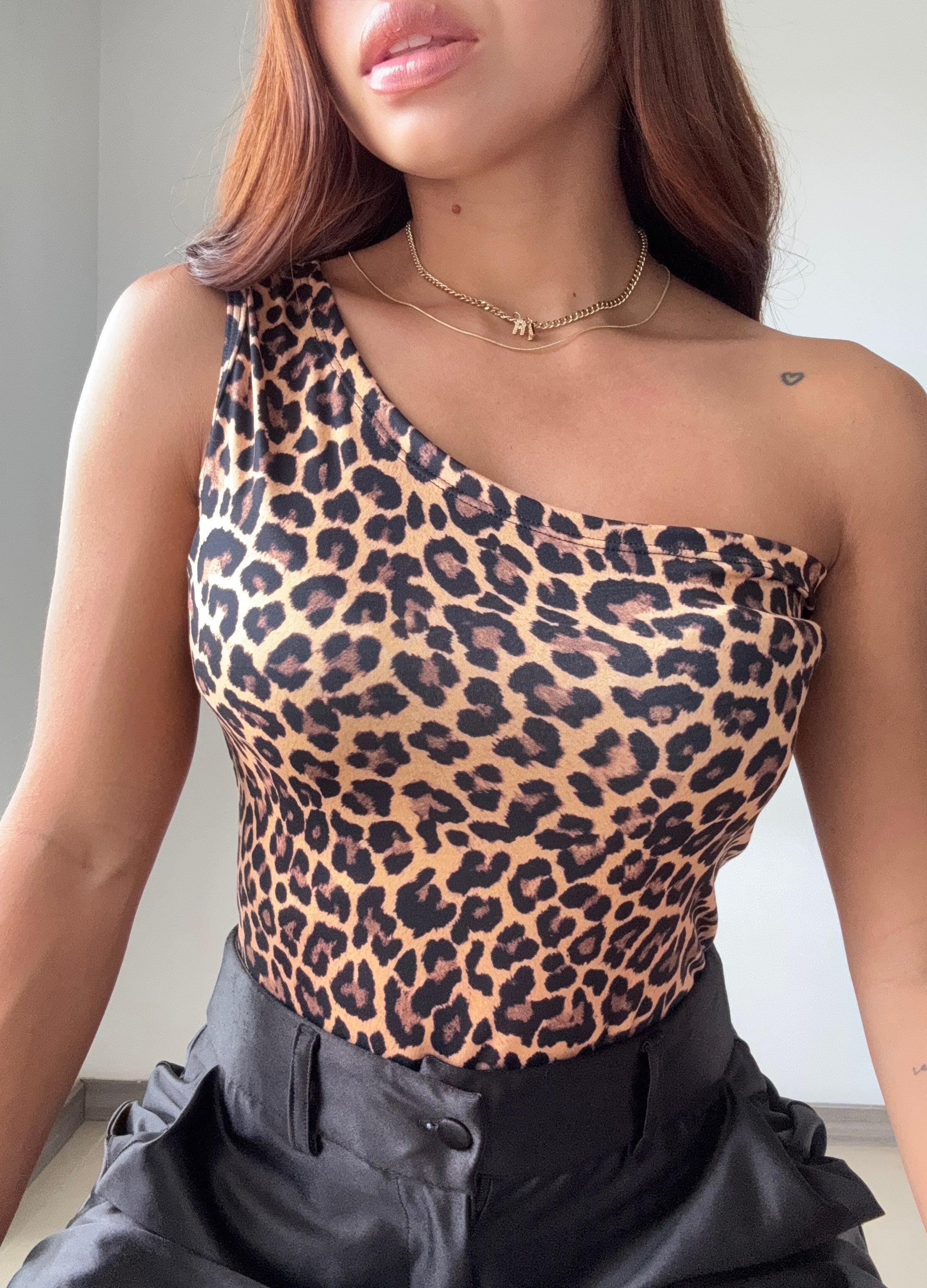 Body Asimetrico Estampado Print