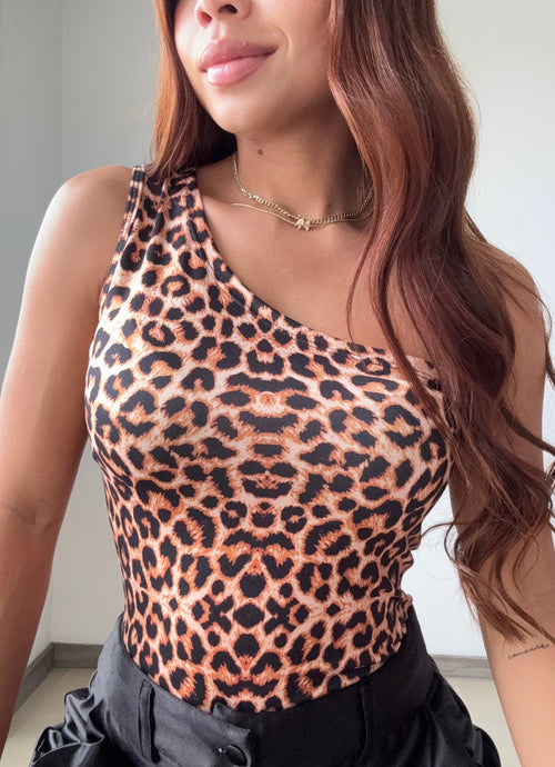 Body Asimetrico Estampado Print