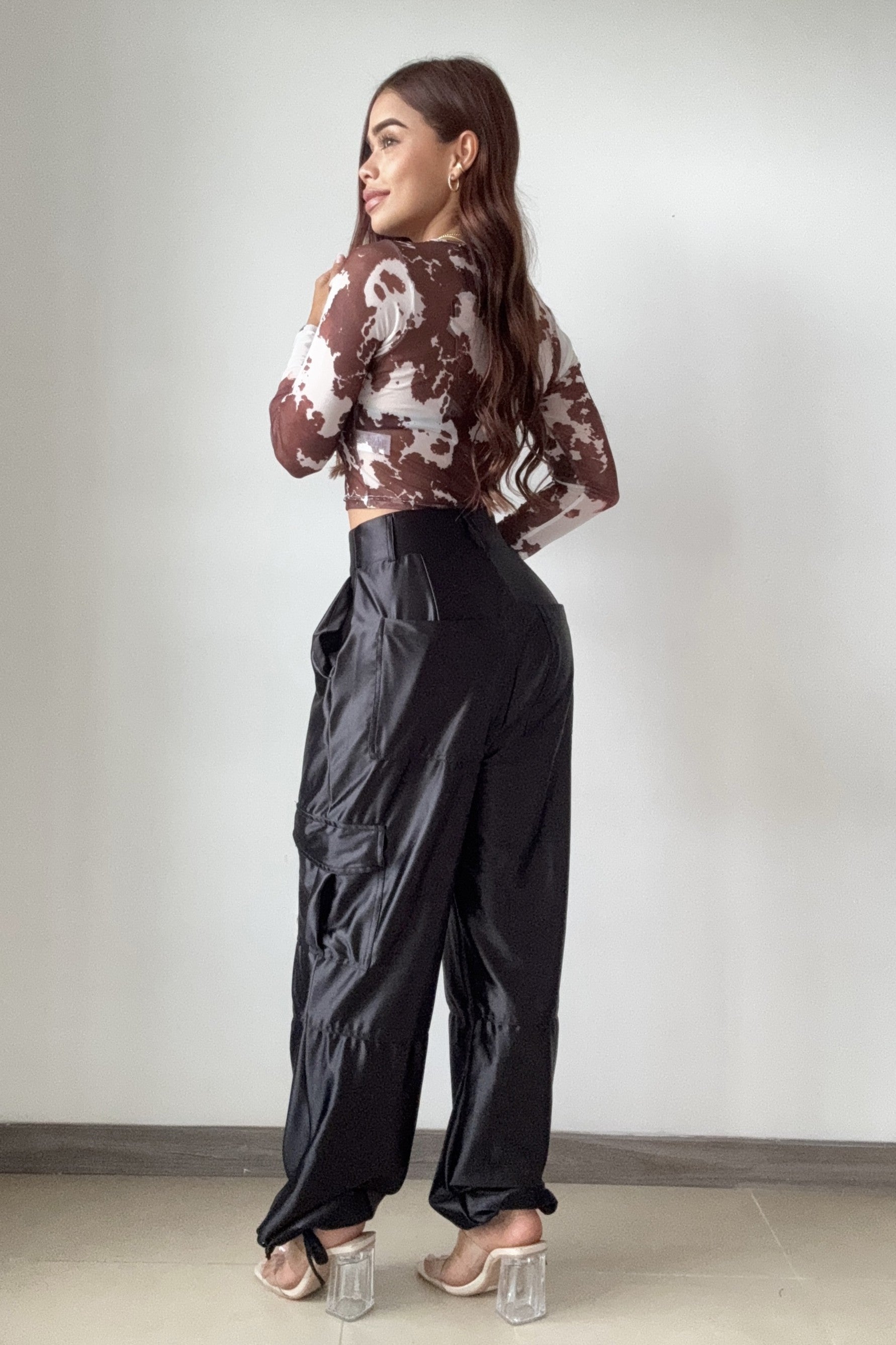 Blusa Corta Mayatex Estampad Manga Larga