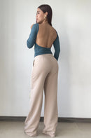 Blusa Manga Larga Escote Profundo Espald