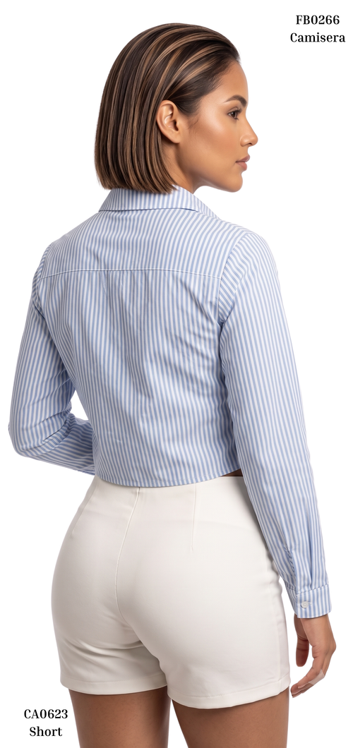 Camisera Manga Larga Rayas Aplique Flore