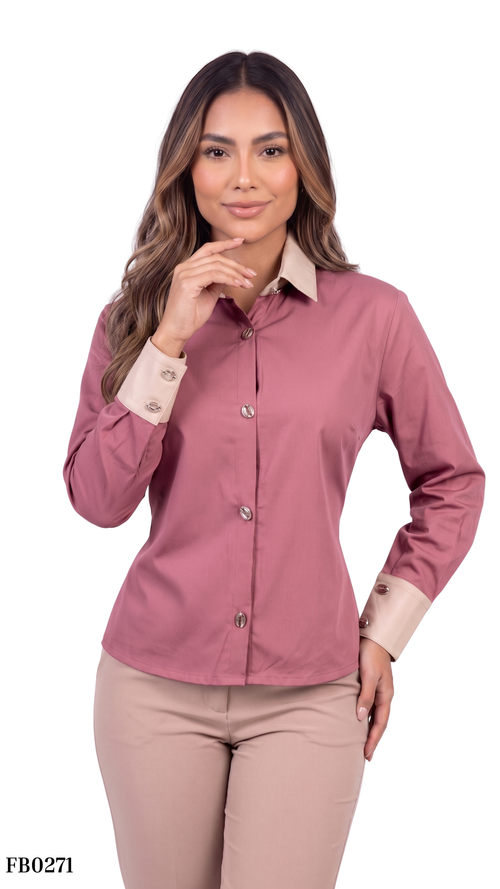 Camisa En Popelina Manga Larga