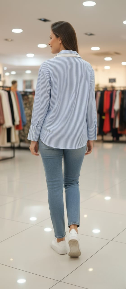 Camisera Manga Larga Estampada Rayas