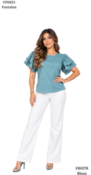 Blusa Cuello Redondo Manga Bolero