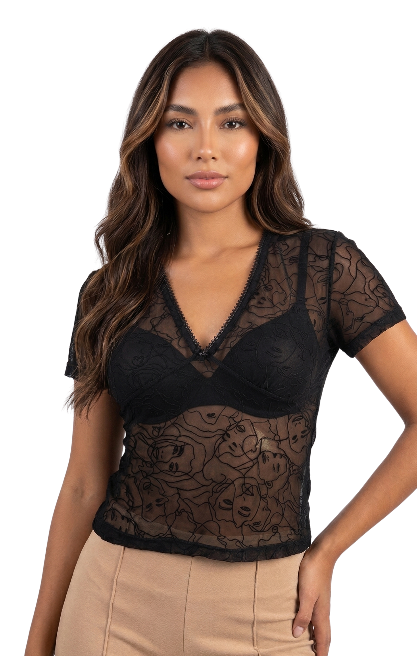 Blusa Manga Corta Cuello V Mayatex Estam