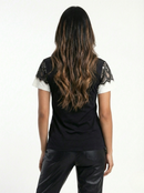 Camiseta Manga Corta Con Encaje