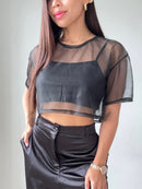 Blusa Estilo Oversize Corta Manga Corta