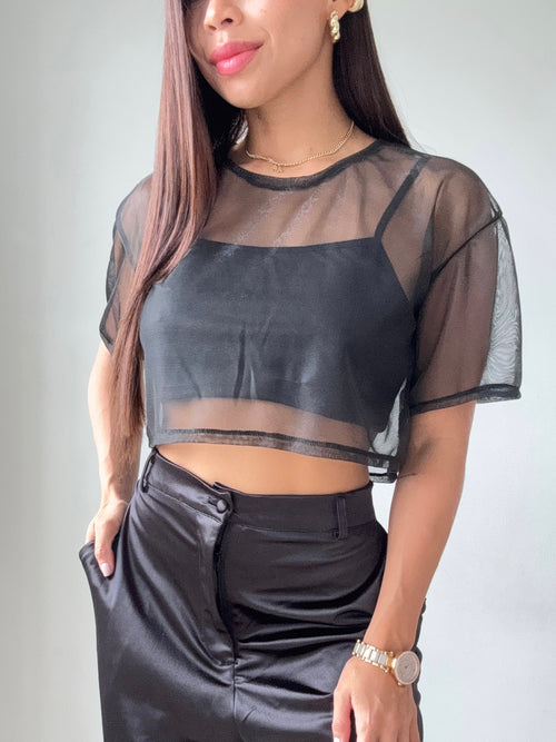 Blusa Estilo Oversize Corta Manga Corta