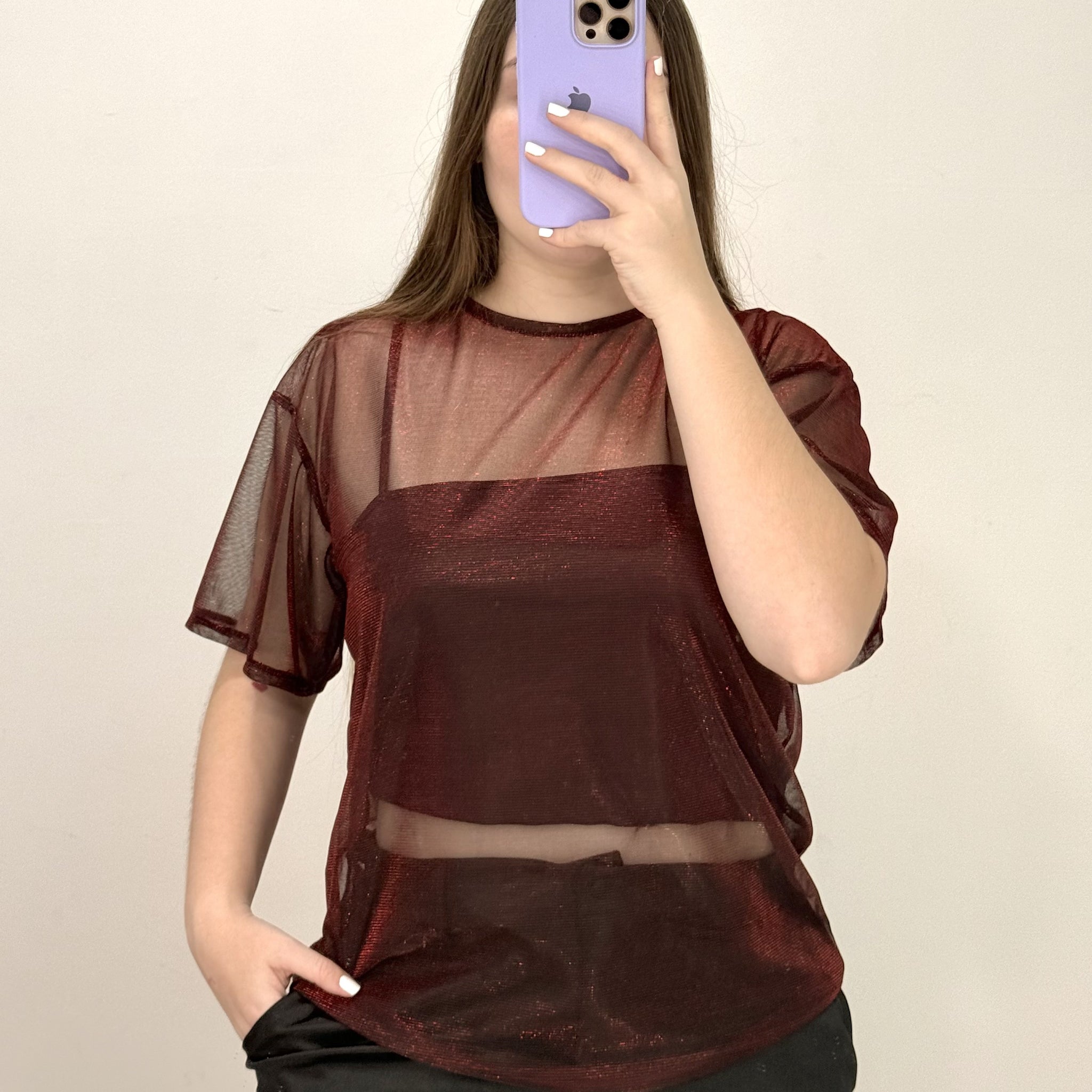 Blusa Estilo Oversize Larga Manga Corta