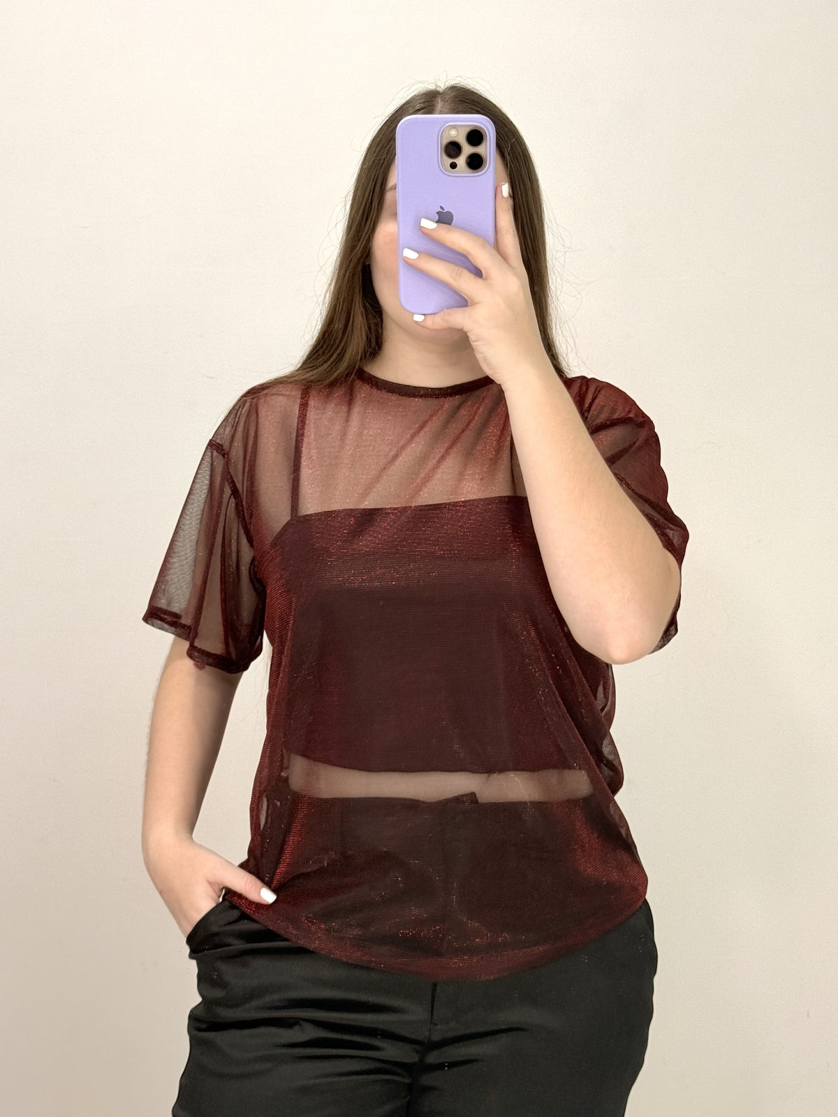 Blusa Estilo Oversize Larga Manga Corta