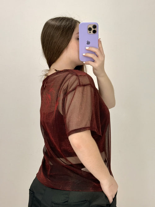 Blusa Estilo Oversize Larga Manga Corta