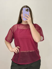Blusa Estilo Oversize Larga Manga Corta