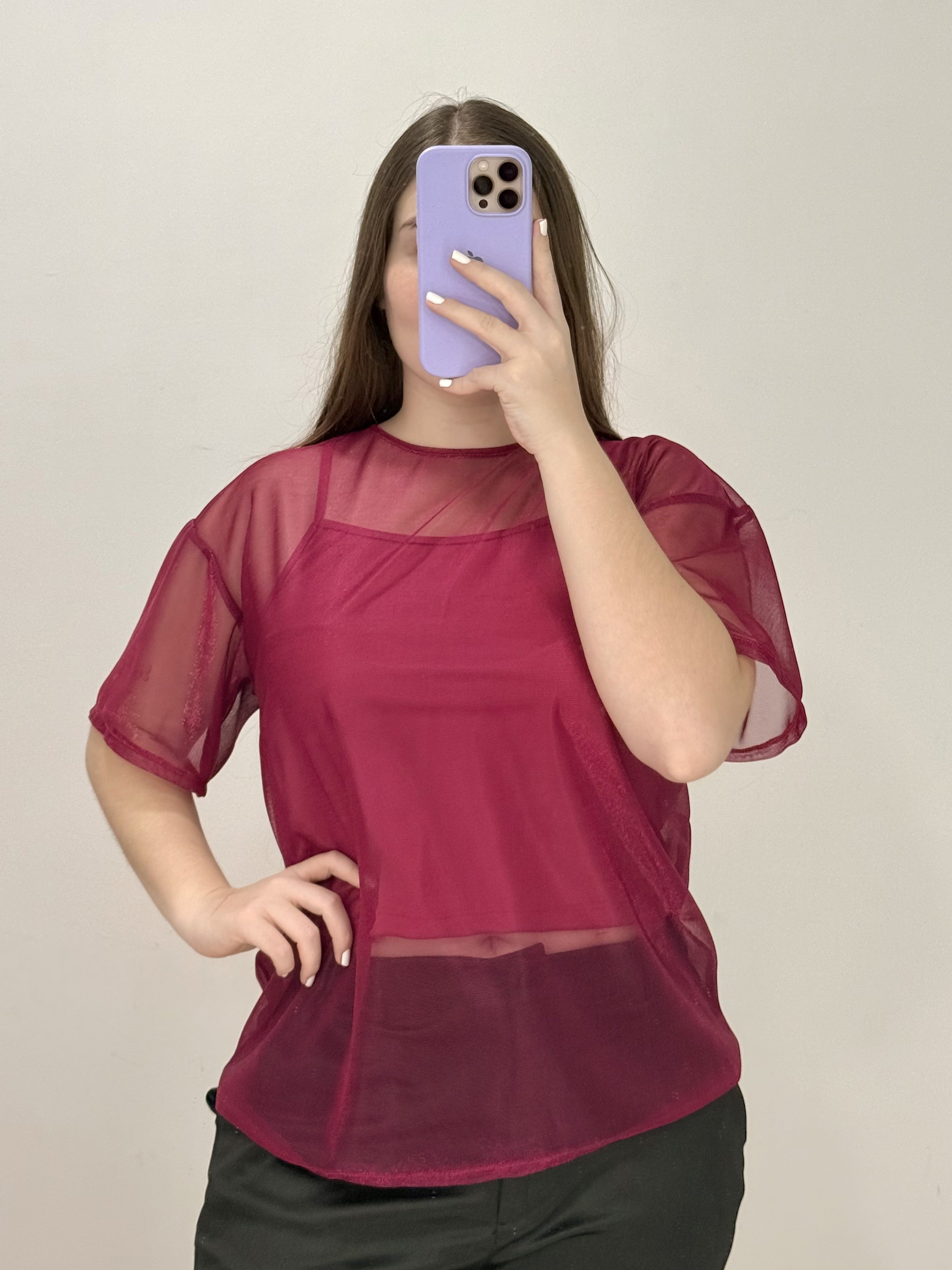 Blusa Estilo Oversize Larga Manga Corta