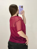 Blusa Estilo Oversize Larga Manga Corta