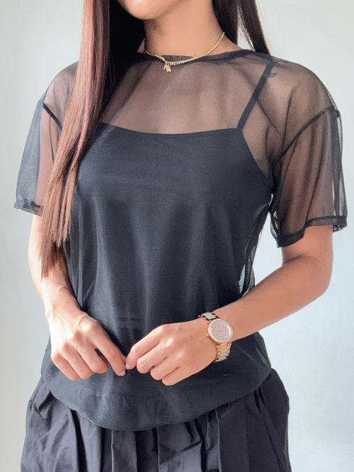 Blusa Estilo Oversize Larga Manga Corta