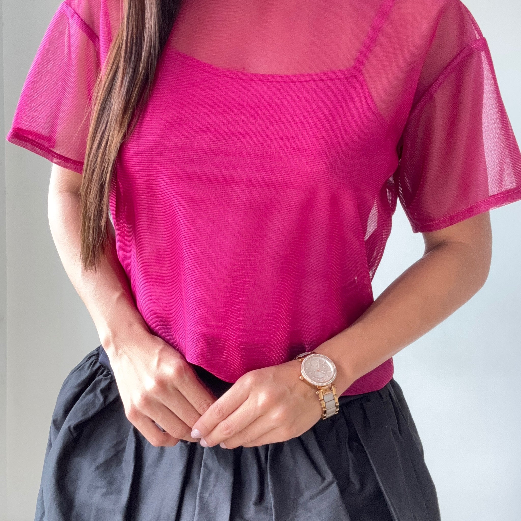 Blusa Estilo Oversize Larga Manga Corta