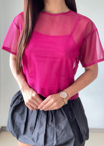 Blusa Estilo Oversize Larga Manga Corta