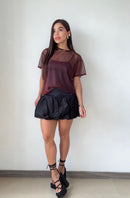 Blusa Estilo Oversize Larga Manga Corta