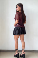 Blusa Estilo Oversize Larga Manga Corta