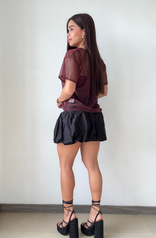 Blusa Estilo Oversize Larga Manga Corta