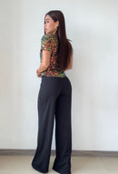 Blusa Manga Corta Cuello Redondo Lenteju