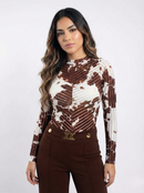 Body Manga Larga Estampado