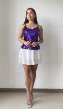Blusa Tiras Cuello V Lentejuelas