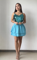Blusa Tiras Cuello V Lentejuelas
