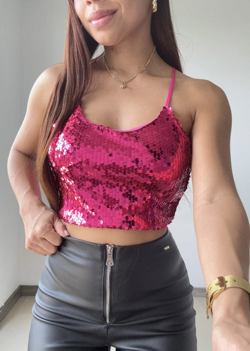 Croptop Tiras Lentejuela