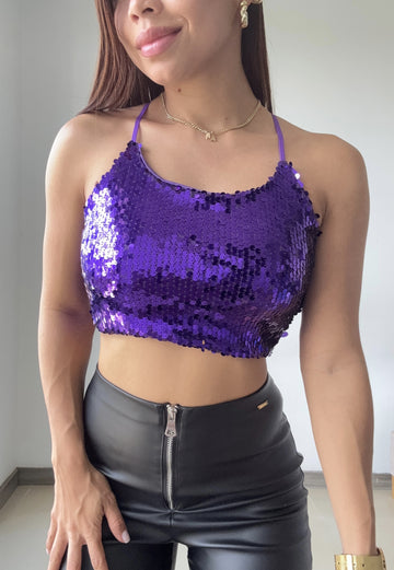 Croptop Tiras Lentejuela