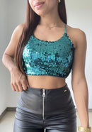 Croptop Tiras Lentejuela