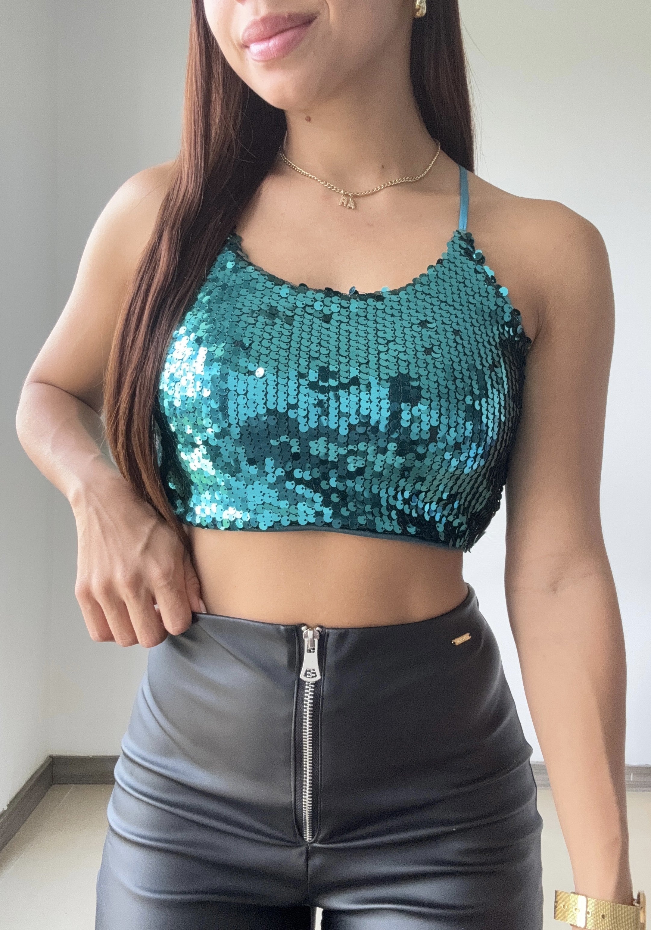 Croptop Tiras Lentejuela