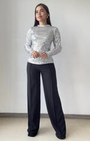 Blusa Manga Larga En Lentejuelas