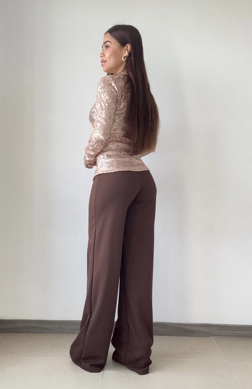 Blusa Manga Larga En Lentejuelas