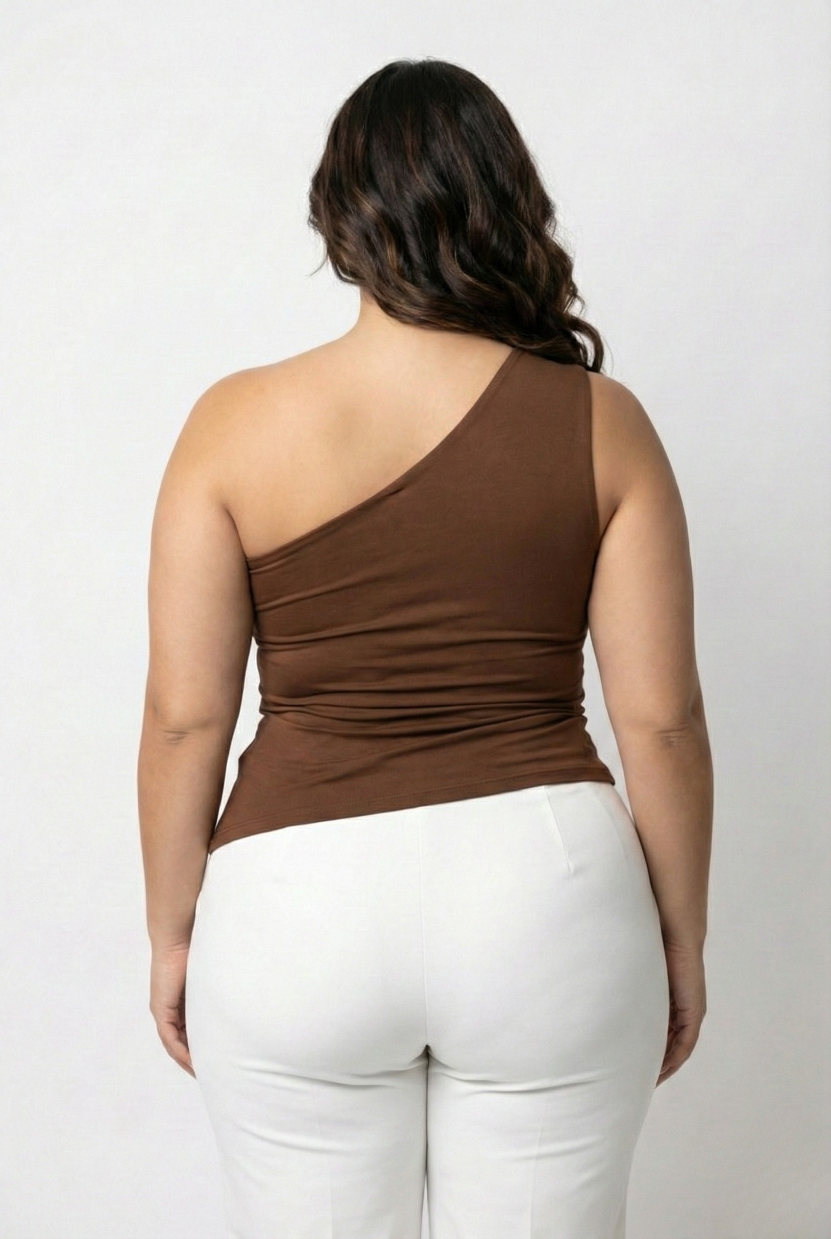 Blusa De Un Hombro Con Nudo Plus