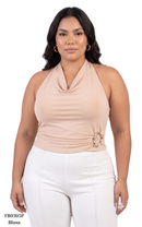 Blusa Cuello Halter Con Hebilla