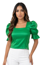 Blusa Corta Manga Bombacha