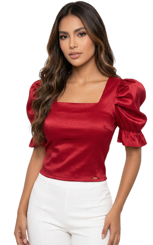 Blusa Corta Manga Bombacha