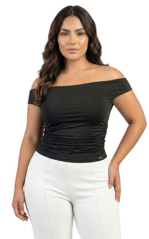 Blusa Cuello Bandeja Unicolor