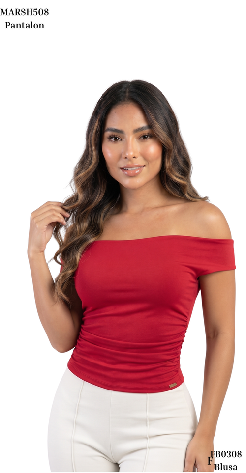 Blusa Cuello Bandeja Unicolor