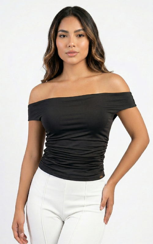 Blusa Cuello Bandeja Unicolor